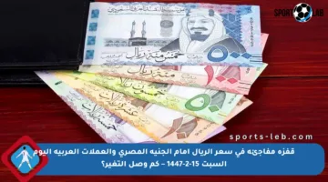 قفزة مفاجئة في سعر الريال أمام الجنيه المصري والعملات العربية اليوم السبت 15-2-1447 – كم وصل التغير؟